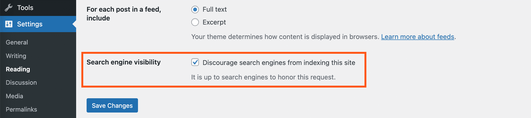 L'indexation par les moteurs de recherche est désactivée sur le site de staging.