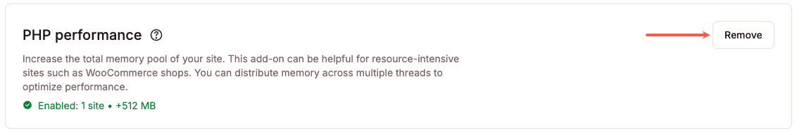 Supprimez le module de performance PHP de tous les sites.