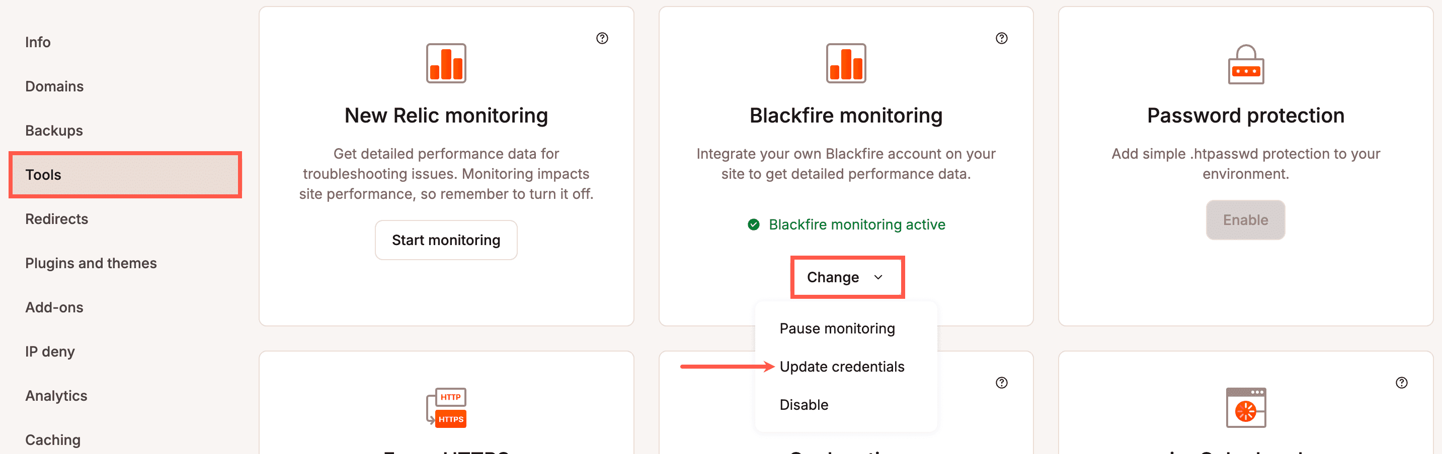 Aktualisiere deine Anmeldedaten für das Blackfire-Monitoring
