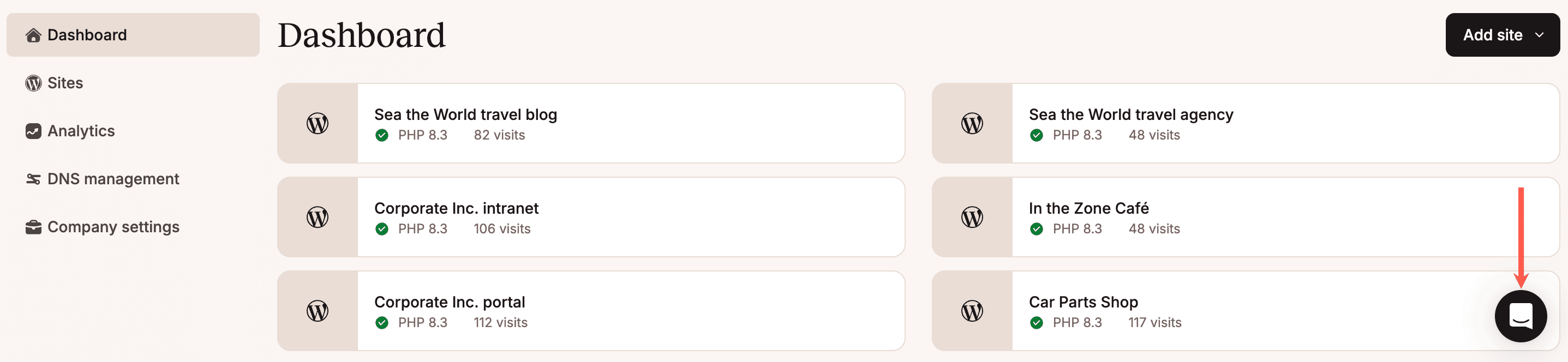 Contact opnemen met ondersteuning in MyKinsta.
