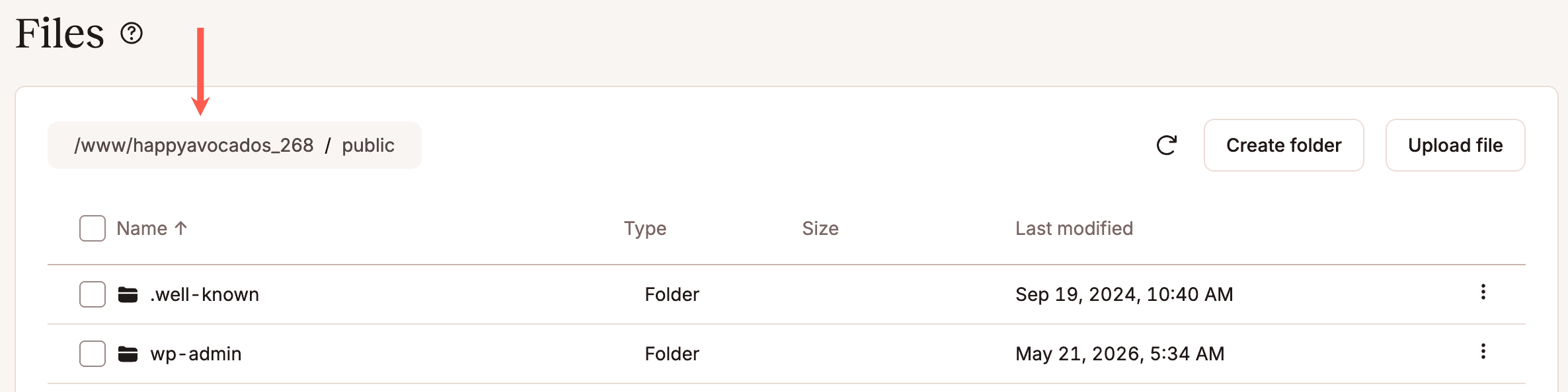 Click the root directory path to access the logs.