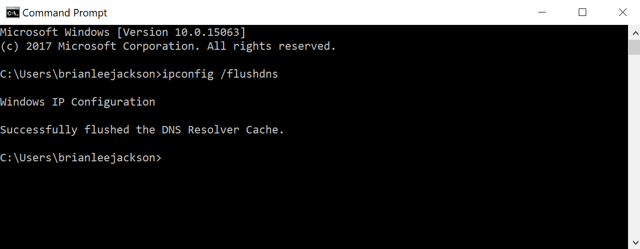 Eingabeaufforderung - flush DNS
