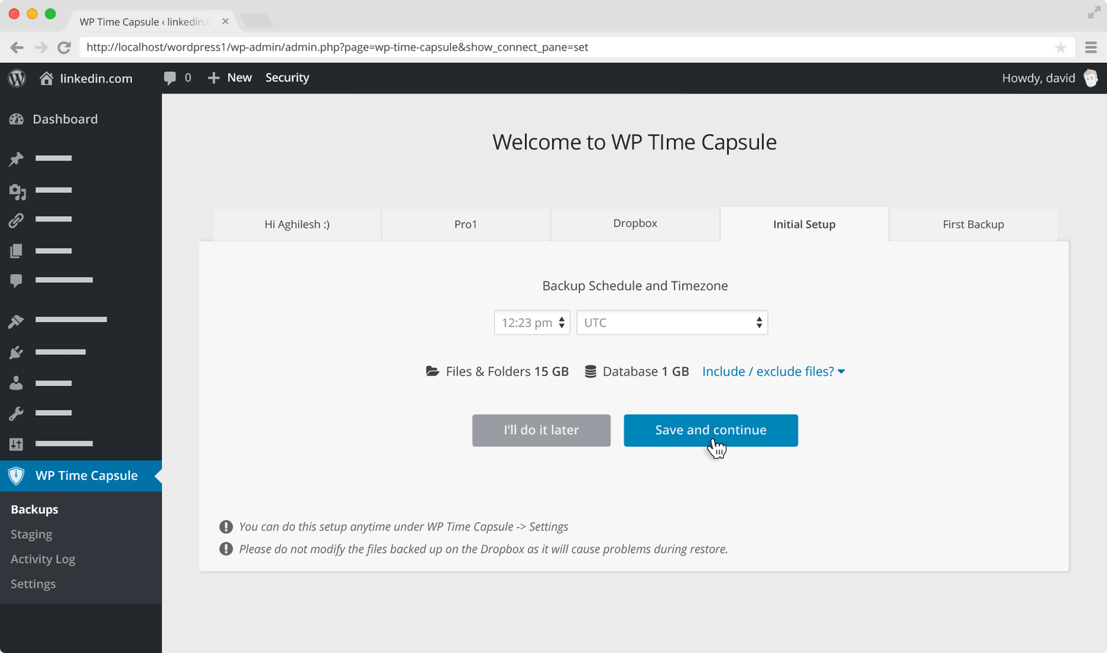 WordPress Backups