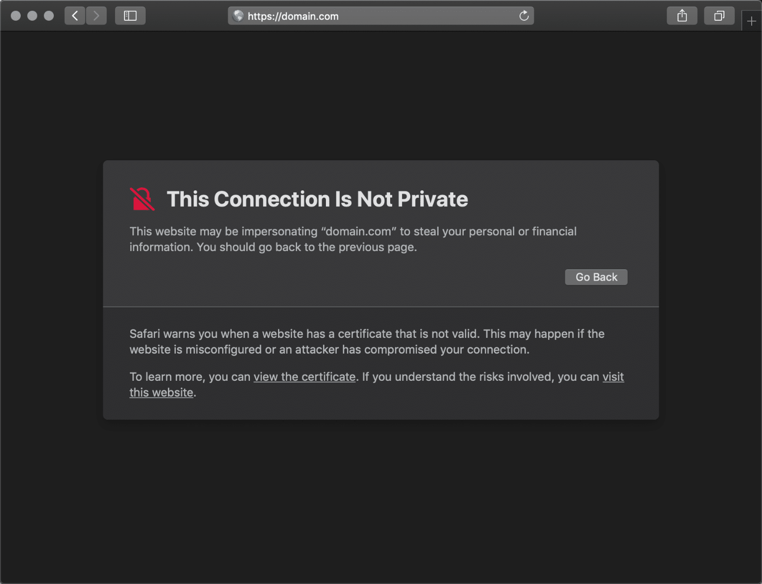 “Your connection is not private