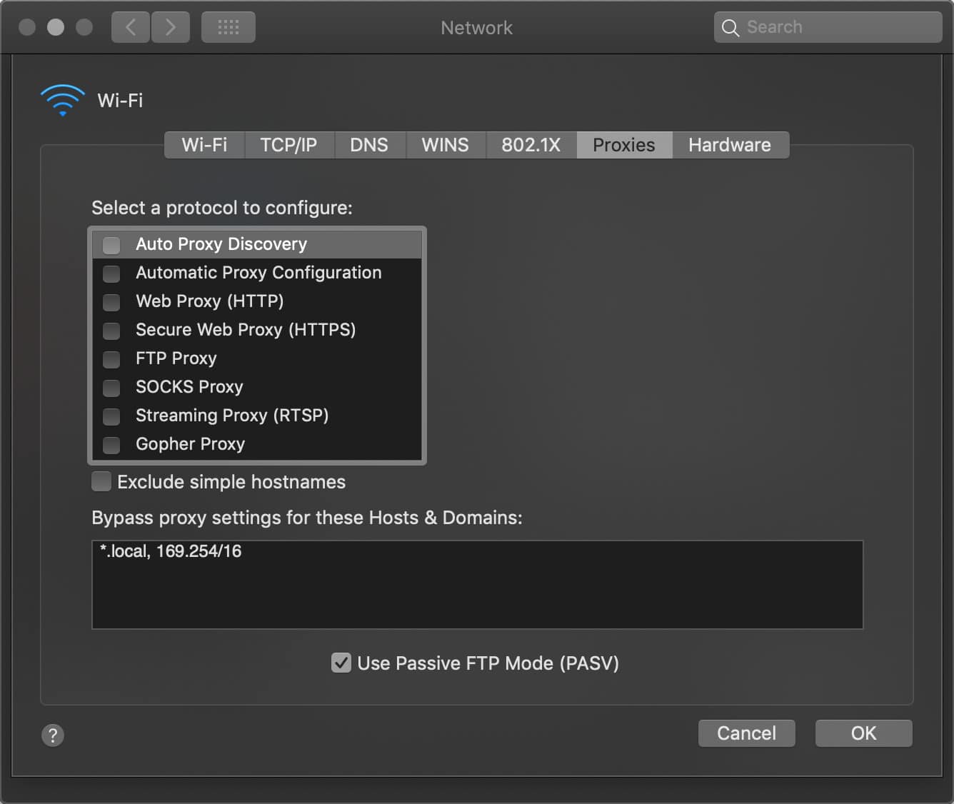 Proxies auf Mac deaktivieren