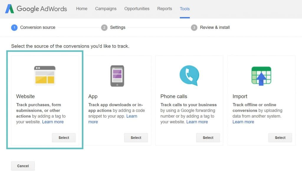AdWords Websiten-Conversion