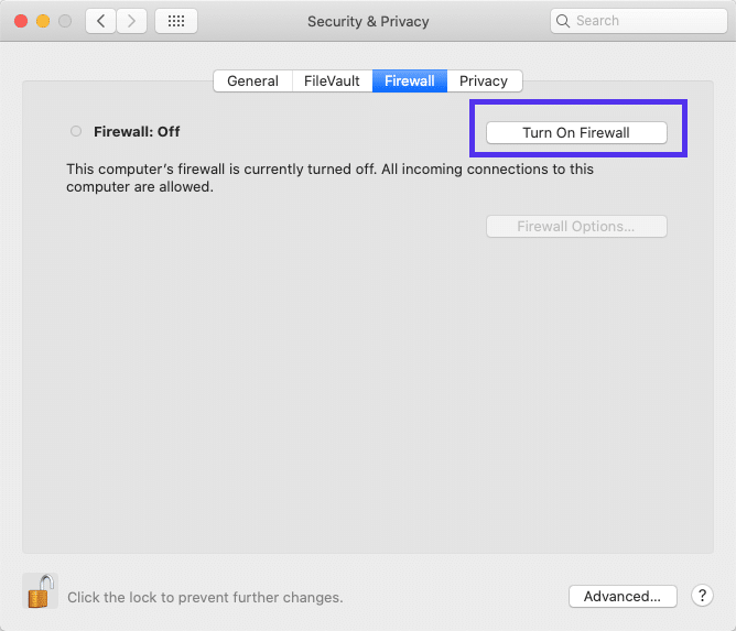 Firewall-Anwendung auf macOS