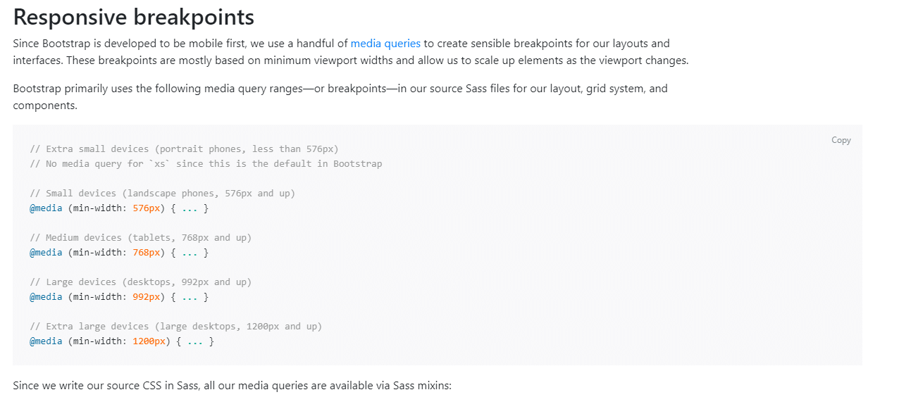 Bootstrap responsive Breakpoints