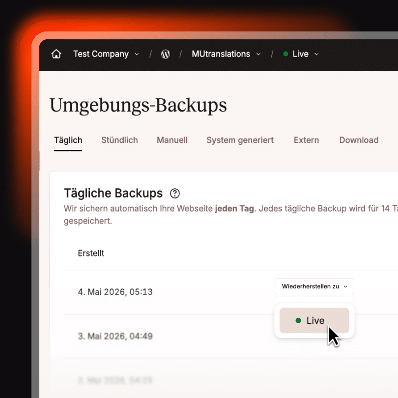 Backups in MyKinsta