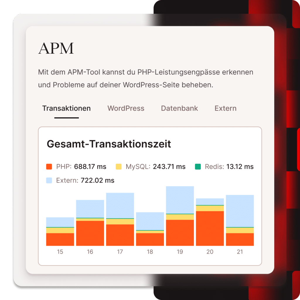 Mit Kinsta APM kannst du PHP-Engpässe erkennen und Probleme auf deiner WordPress-Website beheben.