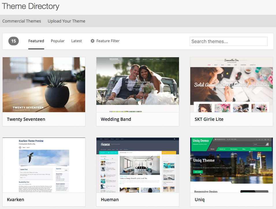 Directorio de Temas de WordPress.org