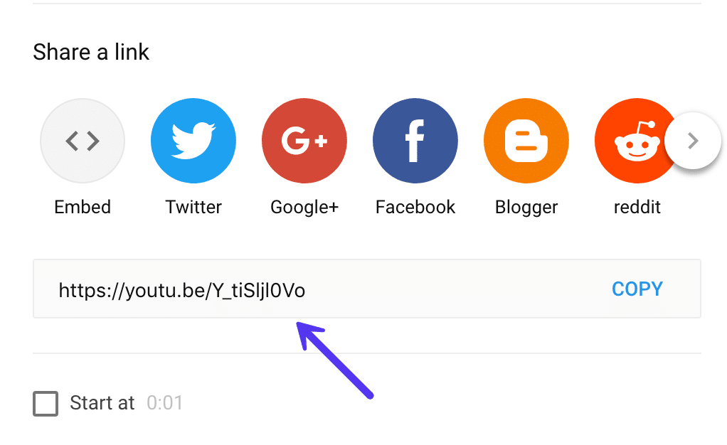 Enlace de incrustación de YouTube