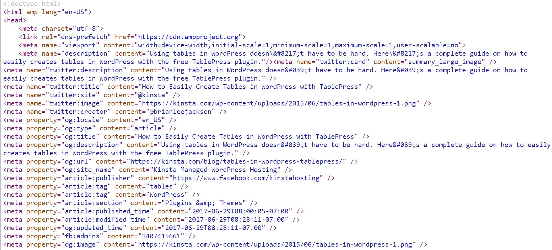 Meta Tags Google AMP