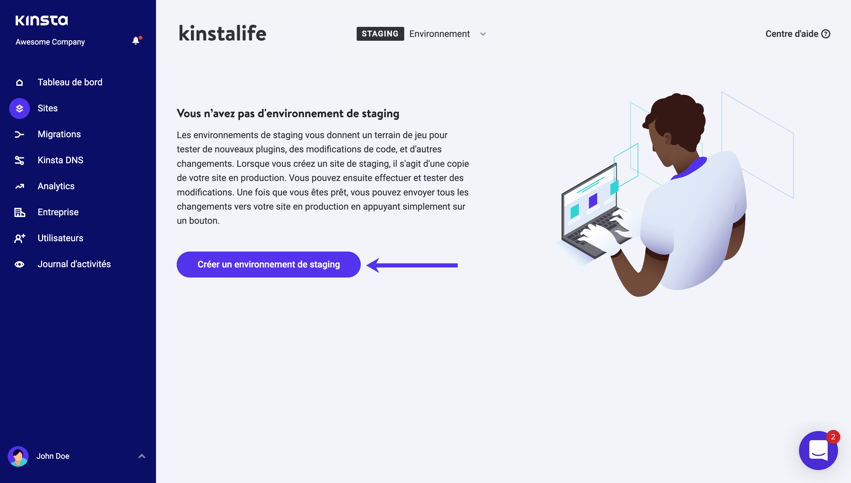 Créer un environnement de staging WordPress.