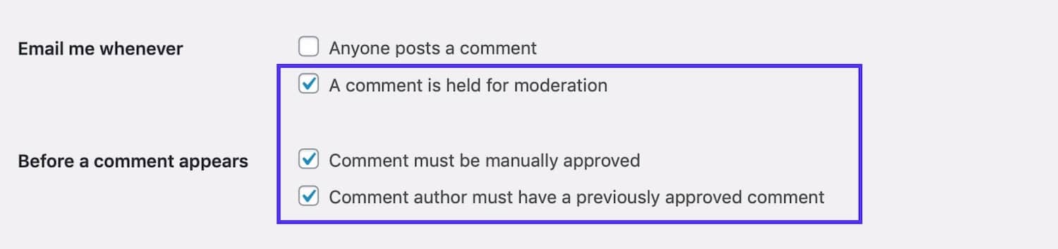 Permettre la modération des commentaires