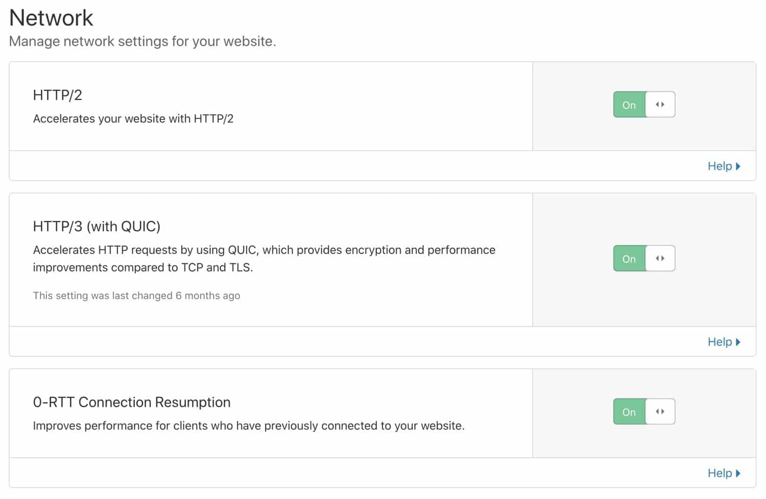 Activer HTTP/2, HTTP/3 et 0-RTT Connection Resumption.