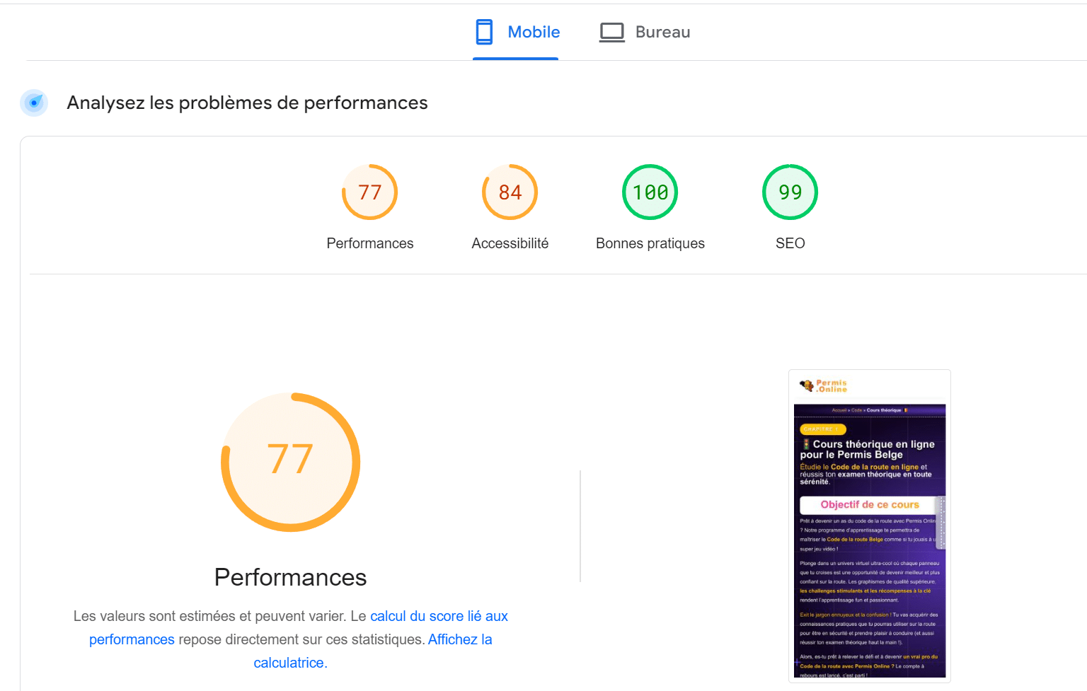 Permis Online su mobile
