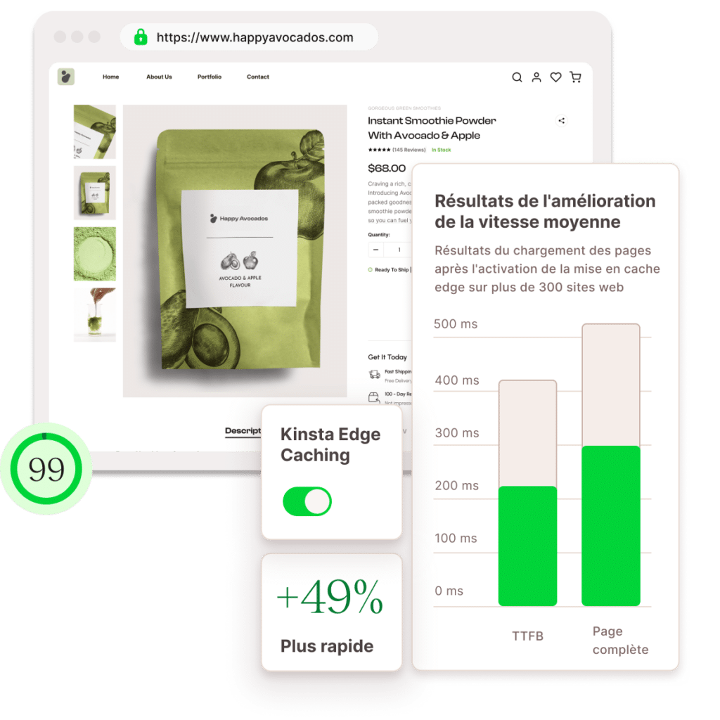 Cache Edge Kinsta intégré