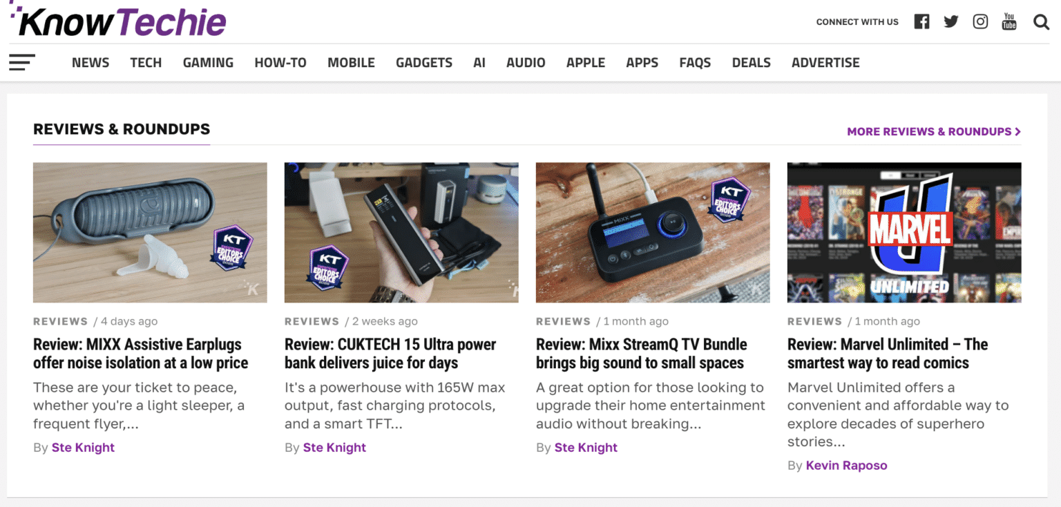 Site web de KnowTechie