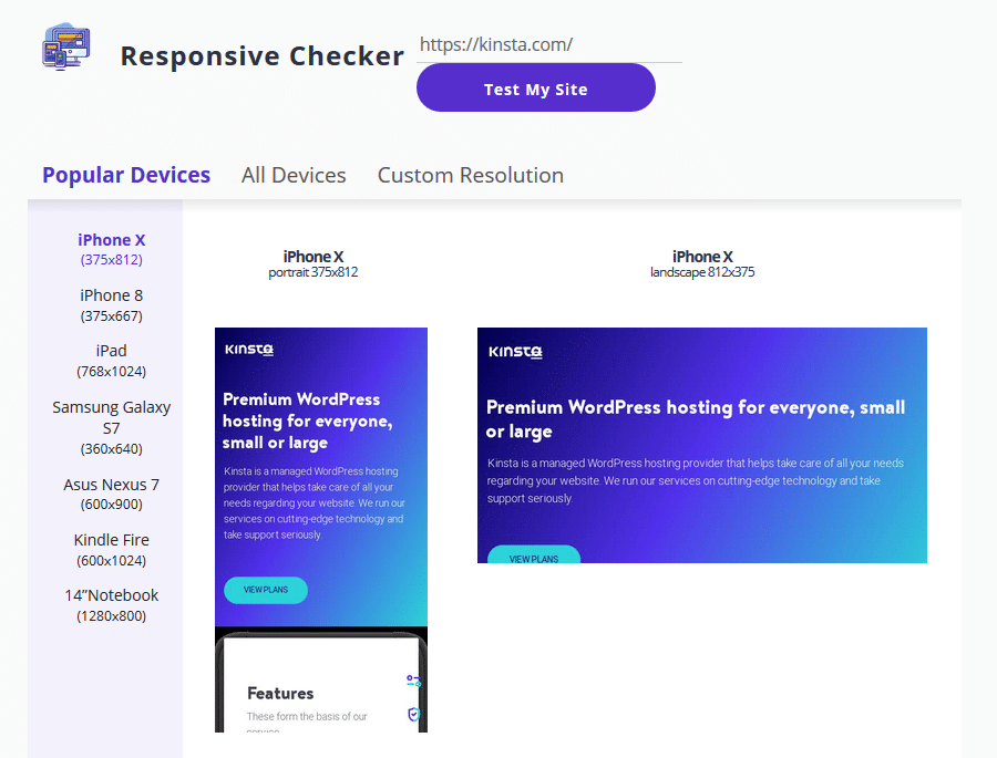 strumento Responsive Checker