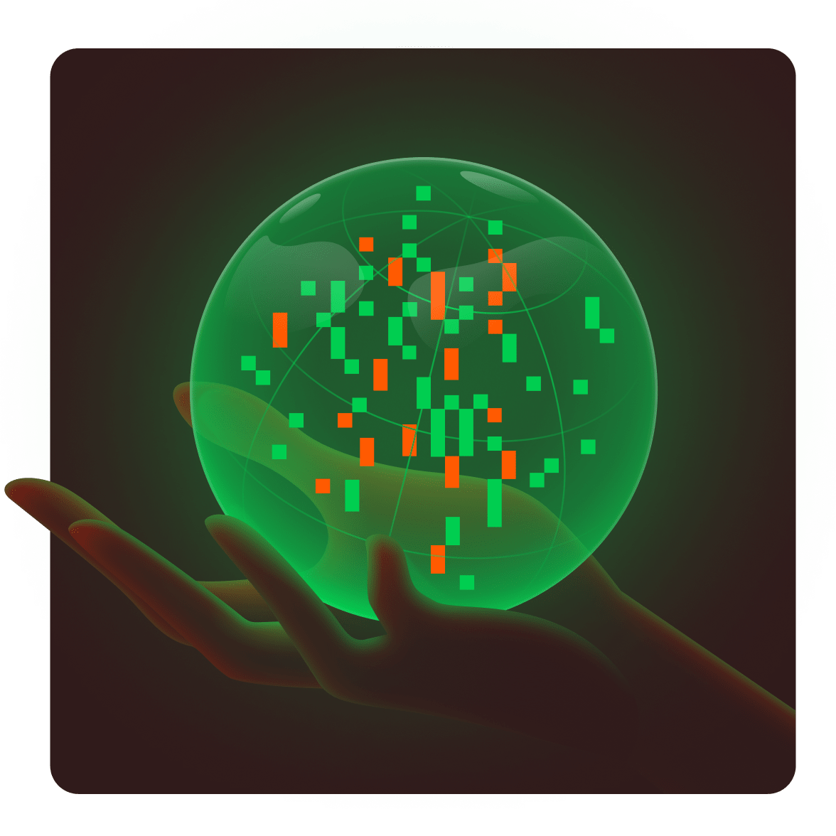 手と地球のグラフィック