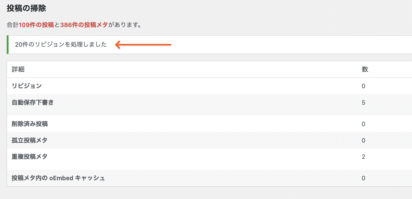 ワンクリックでWordPressリビジョンをクリーンアップ