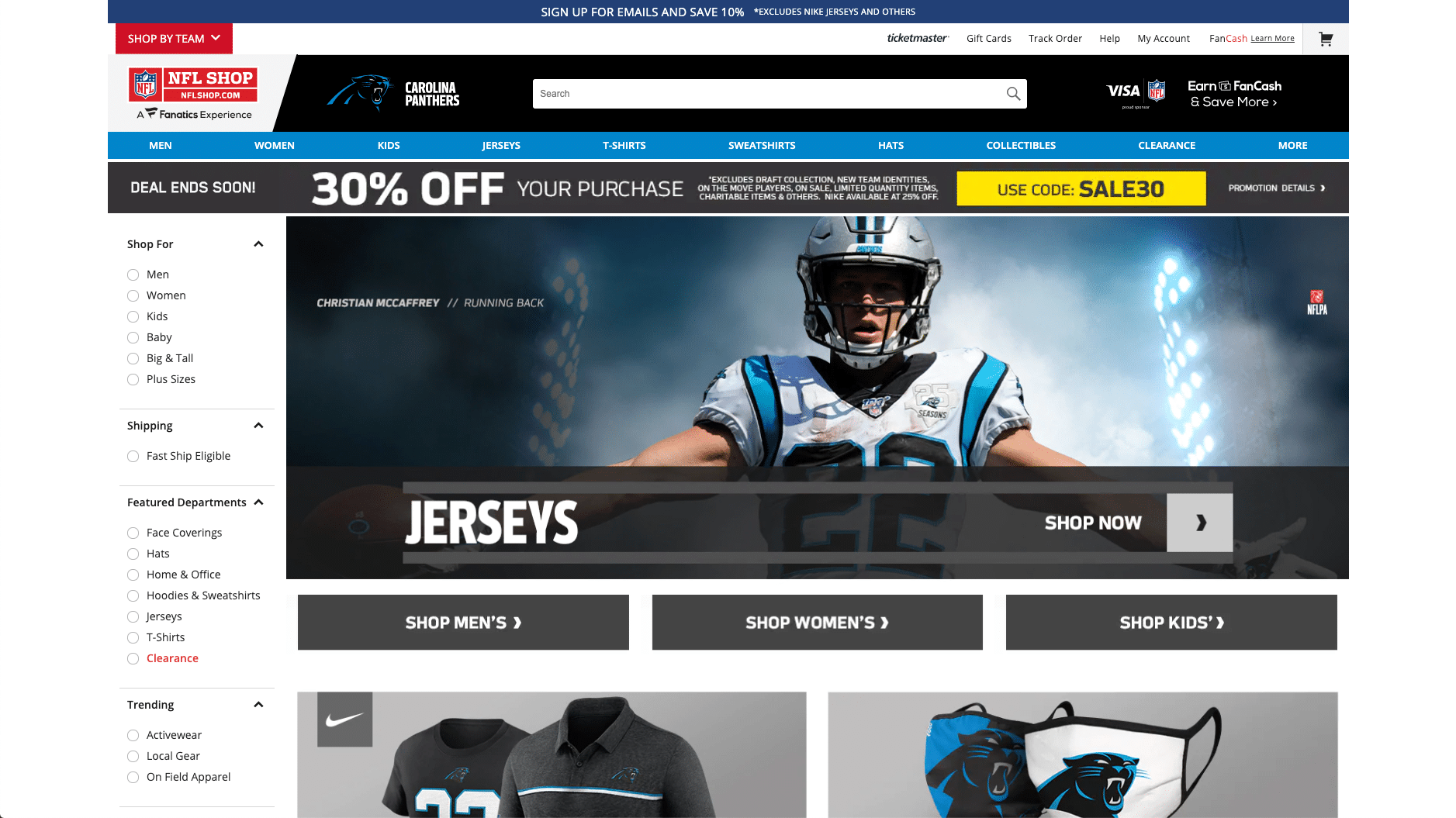 Carolina Panthers, de officiële NFL winkel