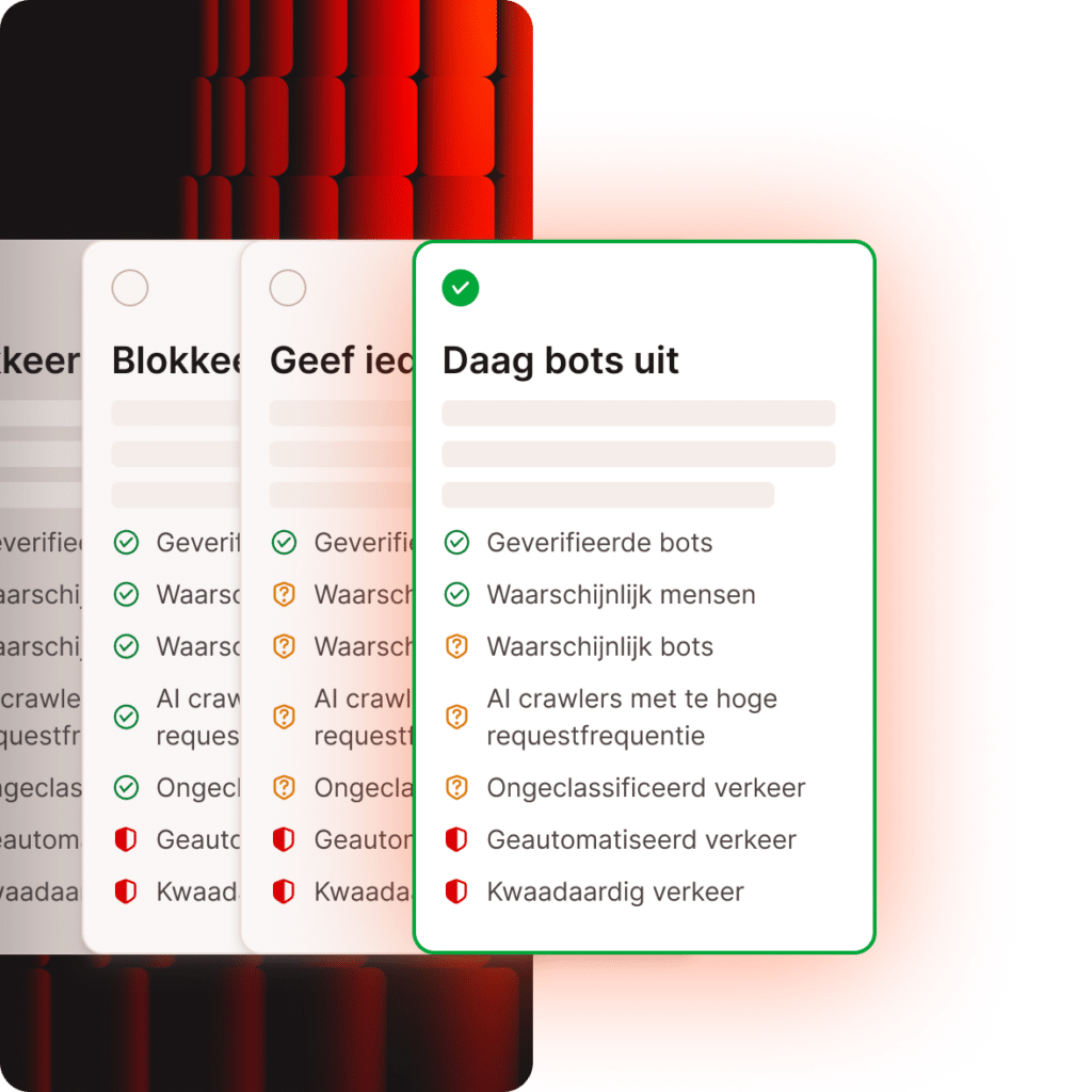 Bepaal zelf hoe bots met je site omgaan door een van de botbeveiligingsopties van Kinsta te kiezen.