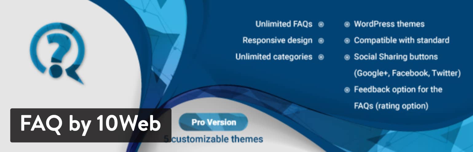 FAQ pelo plugin 10Web