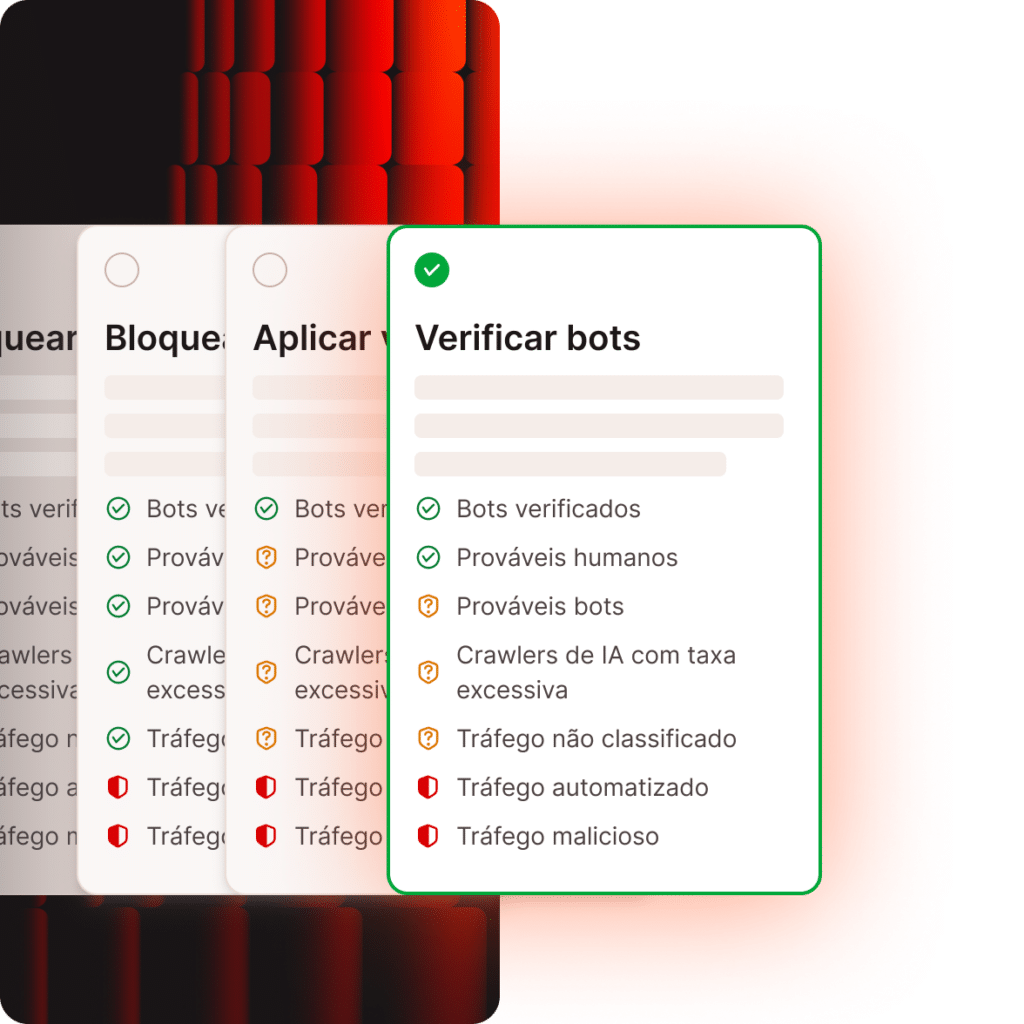 Controle a forma como os bots interagem com o seu site, escolhendo uma das opções de proteção contra bots da Kinsta.