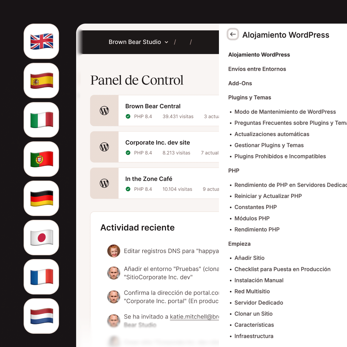 Suporte global adaptado às tuas necessidades