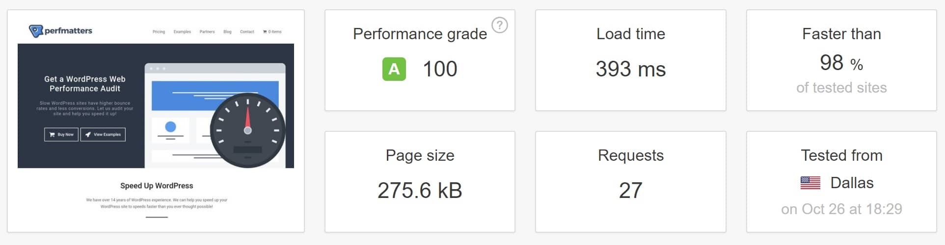 WordPress-Geschwindigkeitstest bei Kinsta