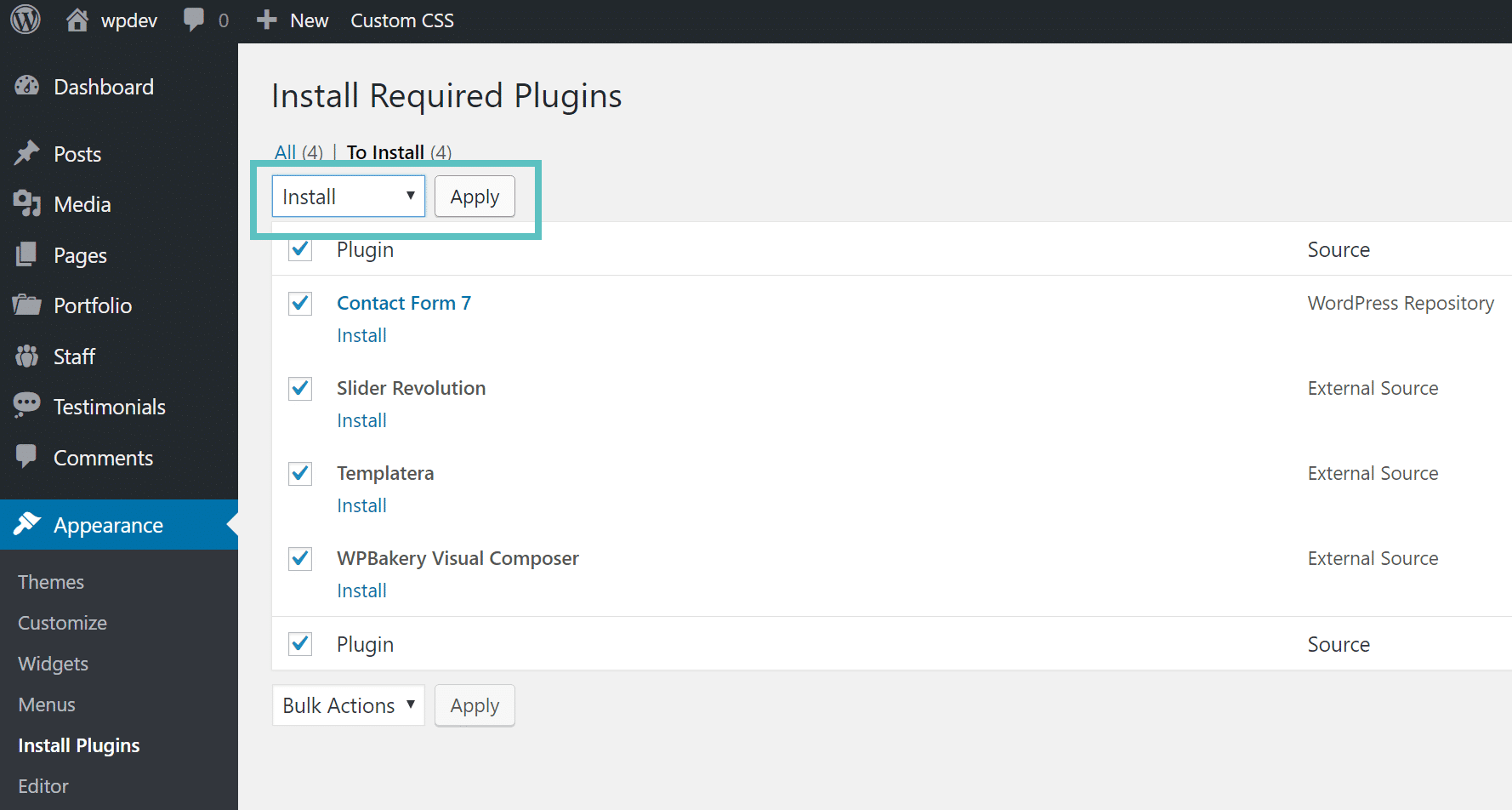install plugins
