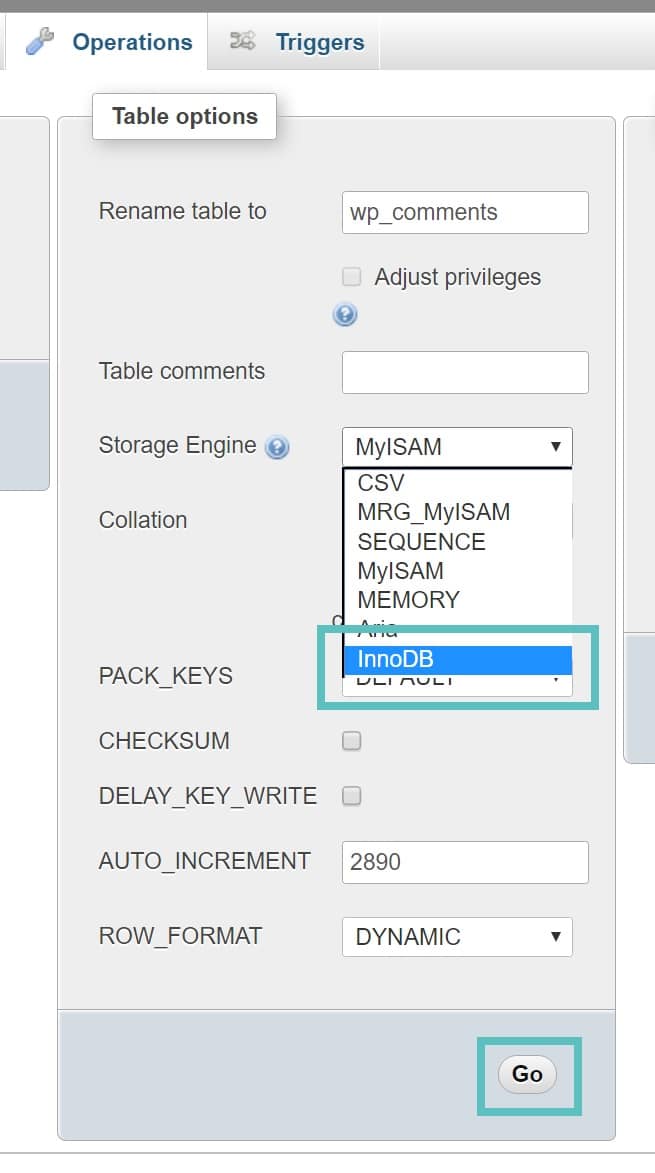 MyISAMをInnoDBに切り替える
