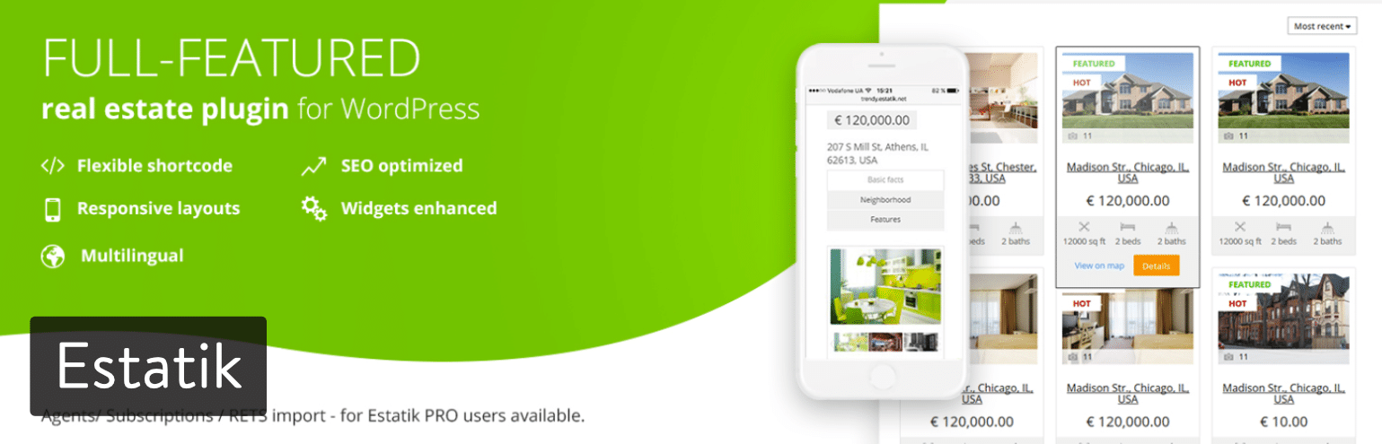 Estatik WordPress real estate plugin WordPress不動産プラグイン「Estatik」