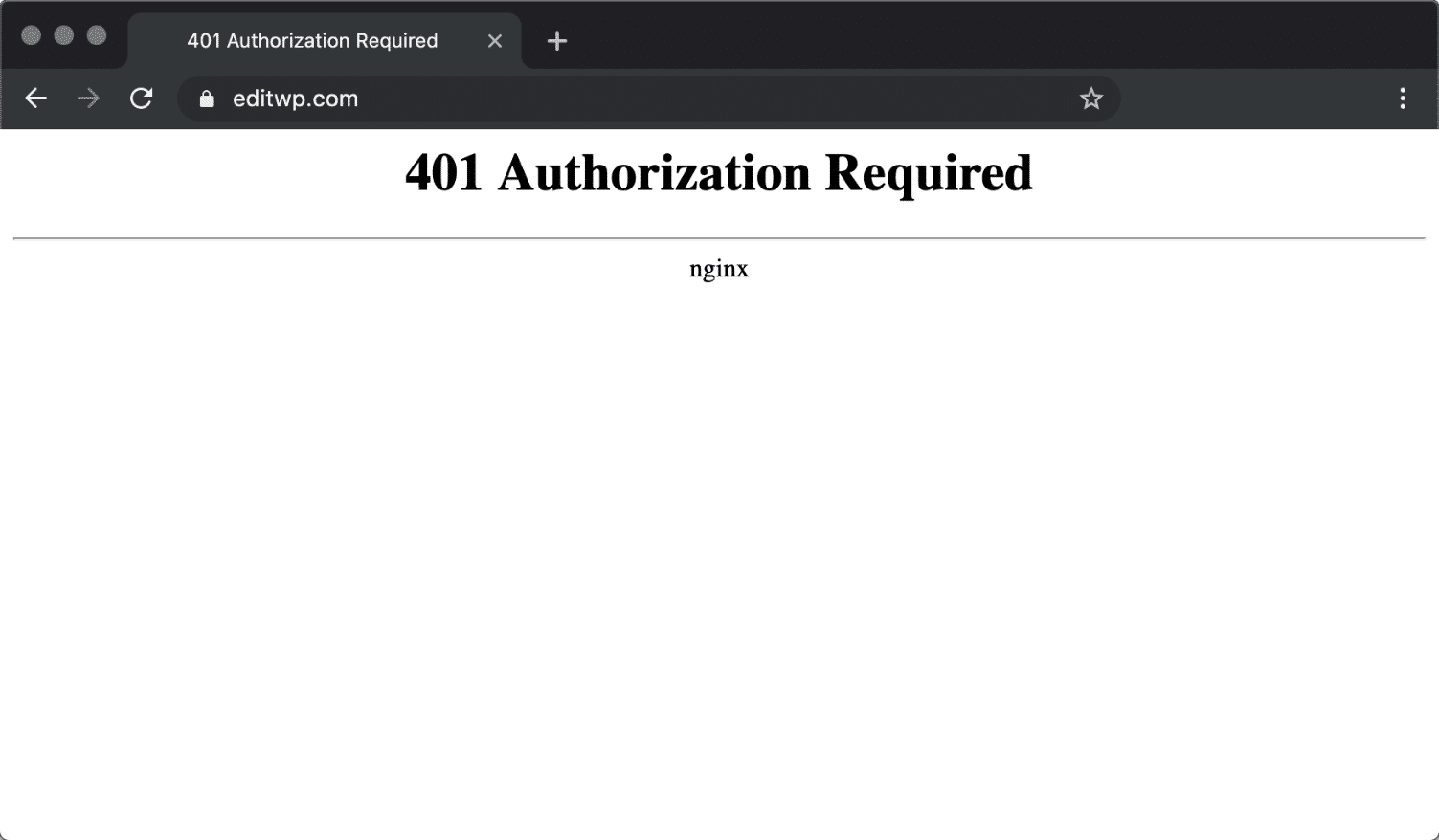 Nginx 401 Authorization Required error in Chrome