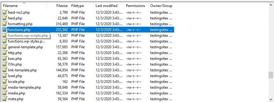 functions.phpファイルにはサイトの追加機能が含まれている