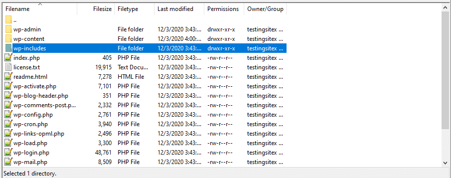 wp-includesフォルダにはWordPressの依存関係が含まれる