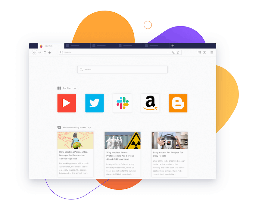 The Firefox browser. El navegador Firefox.