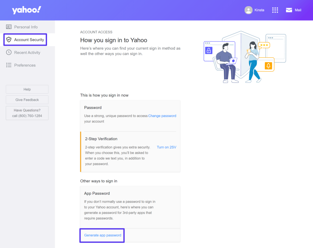Come creare una password per l'applicazione Yahoo Mail.