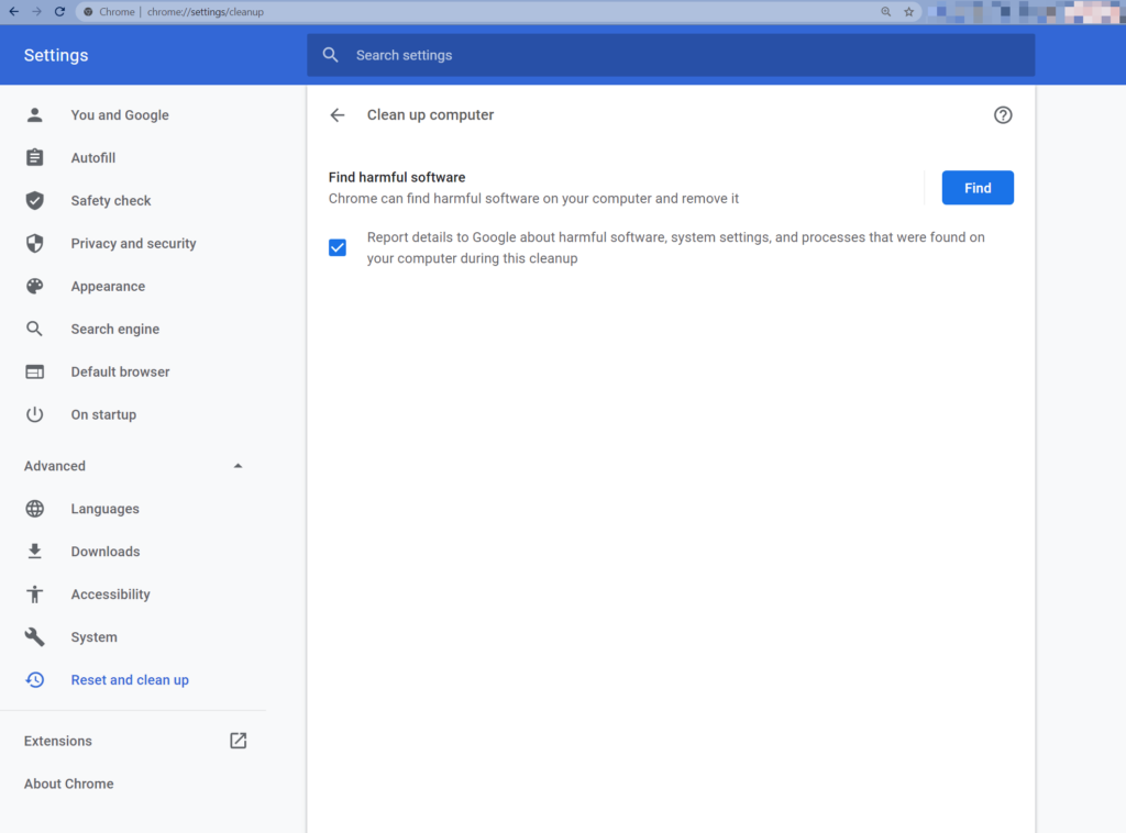 So führst du das integrierte Chrome Cleanup Tool aus.