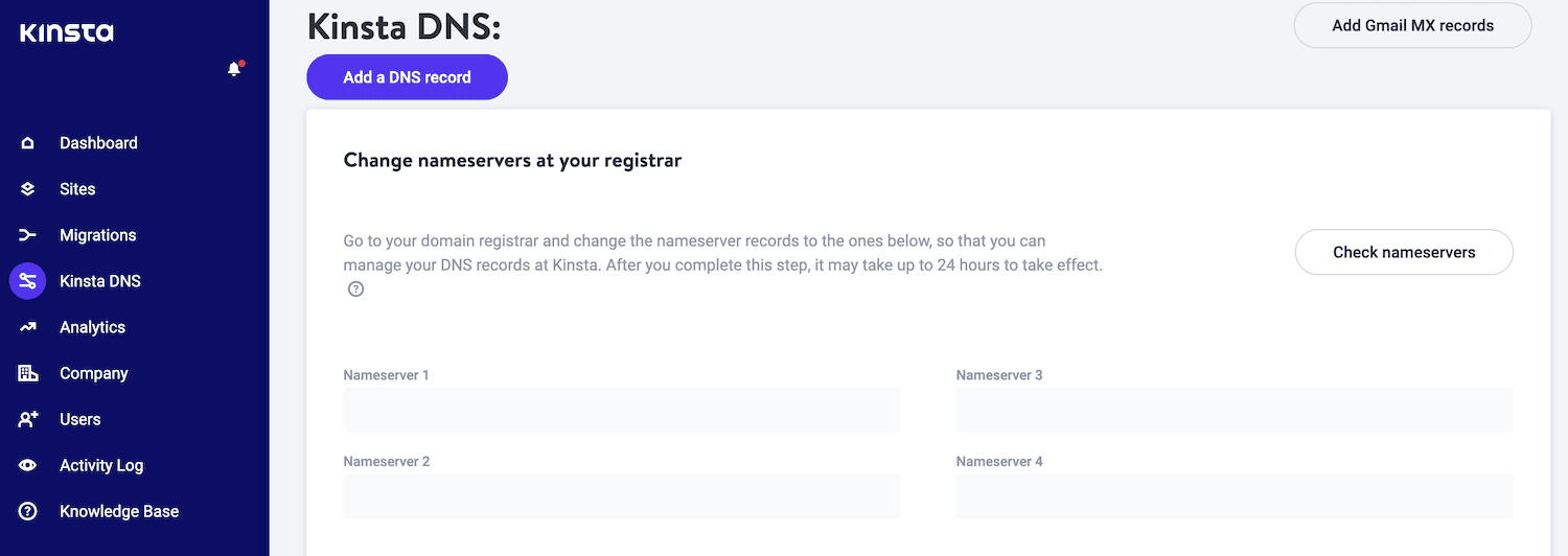 Click on add a dns record