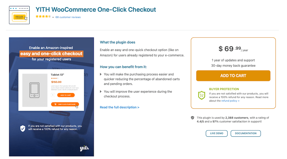Extension Yith WooCommerce One-Click Checkout