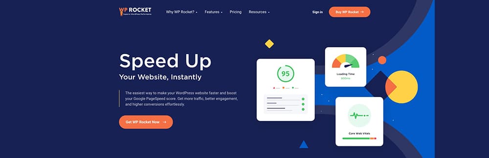 O plugin de otimização WP Rocket para WordPress.