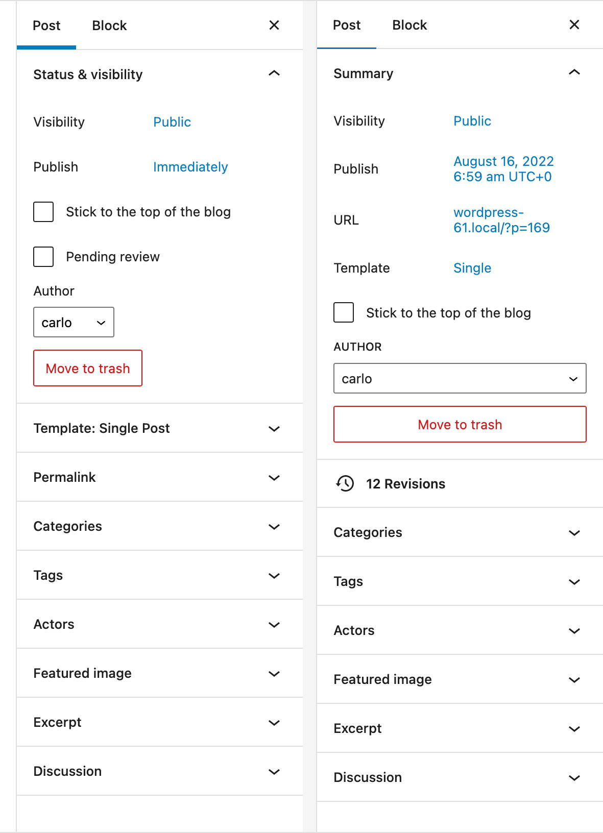 WordPress 6.1 mostrará uma barra lateral de configurações simplificada