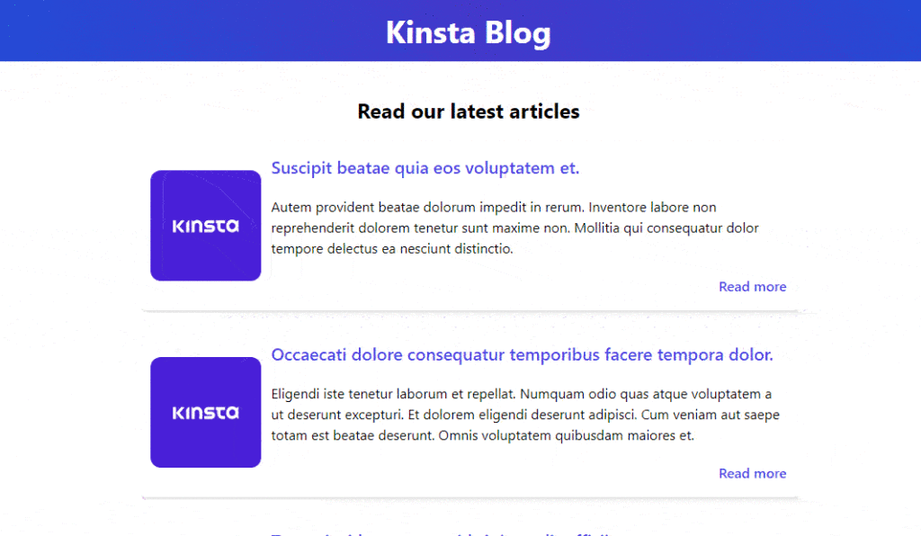 La pagina di esempio 