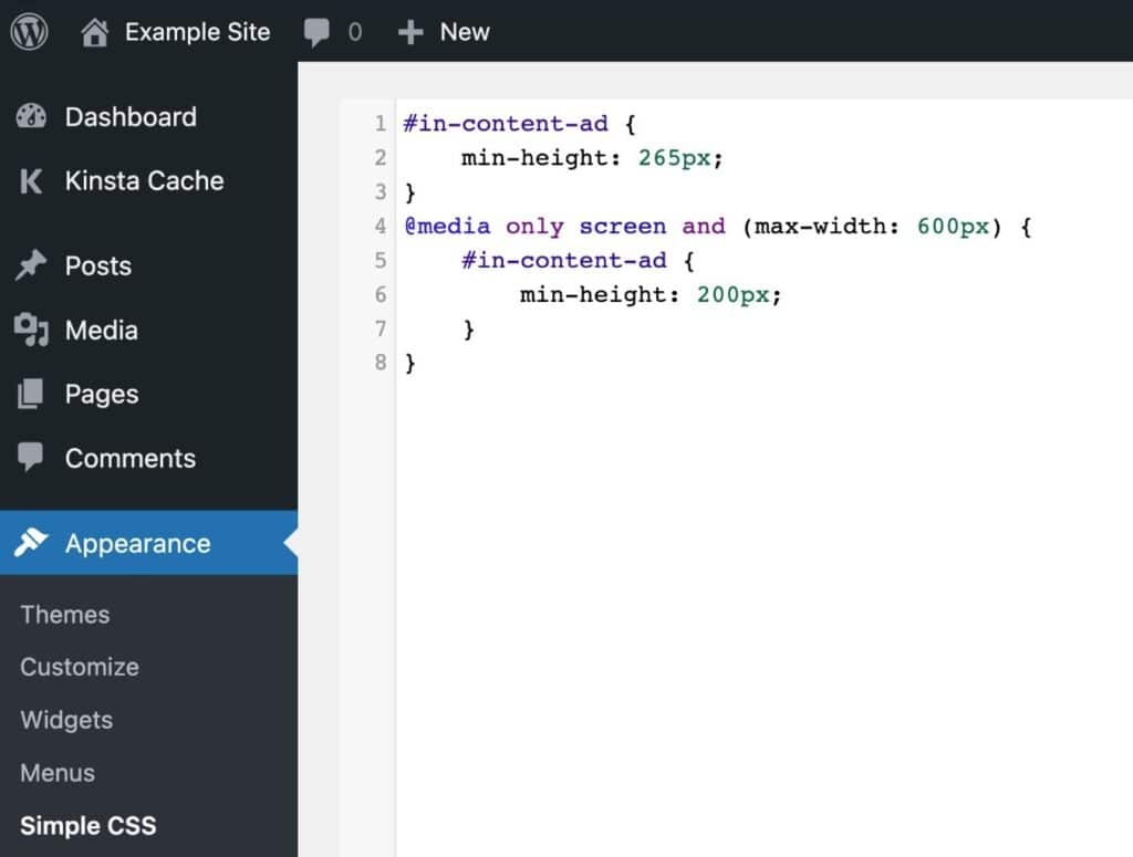 Some example CSS for an ad wrapper.