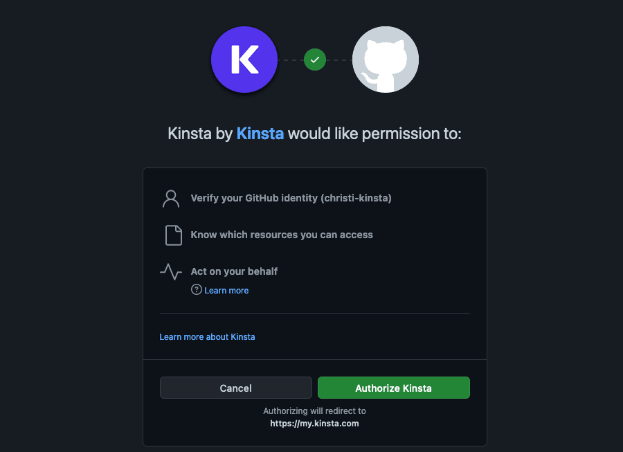 A GitHub screen showing the prompt 
