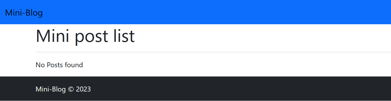 Die Blog-Anwendung erscheint im Browser