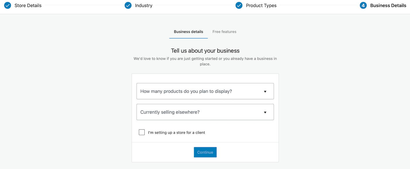 WooCommerce business details